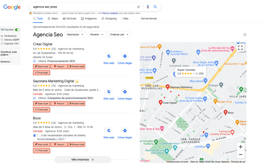 Reseñas de google busqueda local