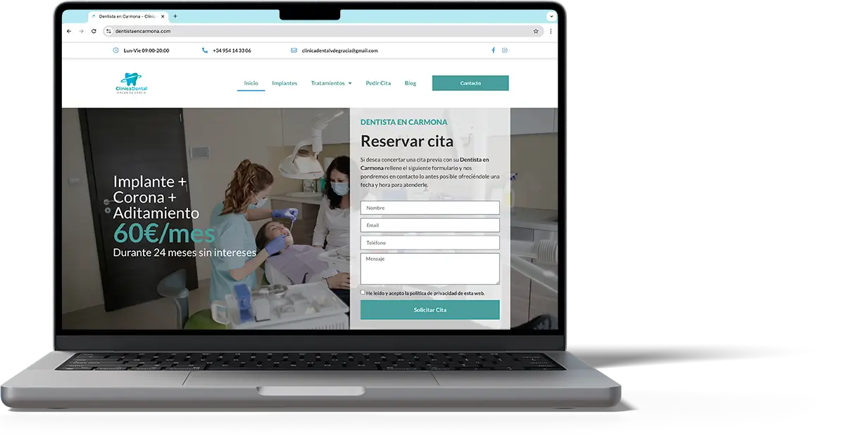 mockup clinica dental virgen de gracia